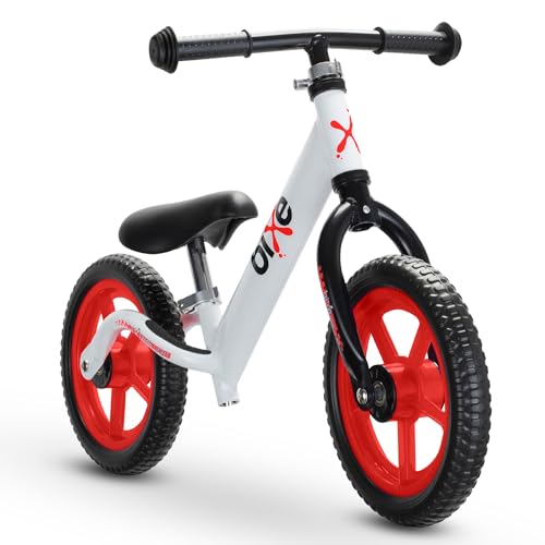 Bixe Balance Bike - 30.5 cm (12') Training Bikes for Kids and Toddlers - 1.8kg (4lbs) Kids' Balance Bike - Children Ages 3, 4, 5 - No Pedal Push Bicycle for Boys or Girls - Red