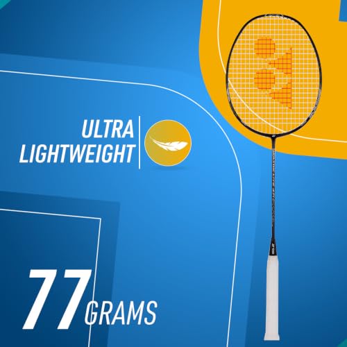 Image of Yonex Graphite Strung Badminton Racquet Voltric Lite 47i (G4, 77 Grams, 30 lbs Tension, Black)