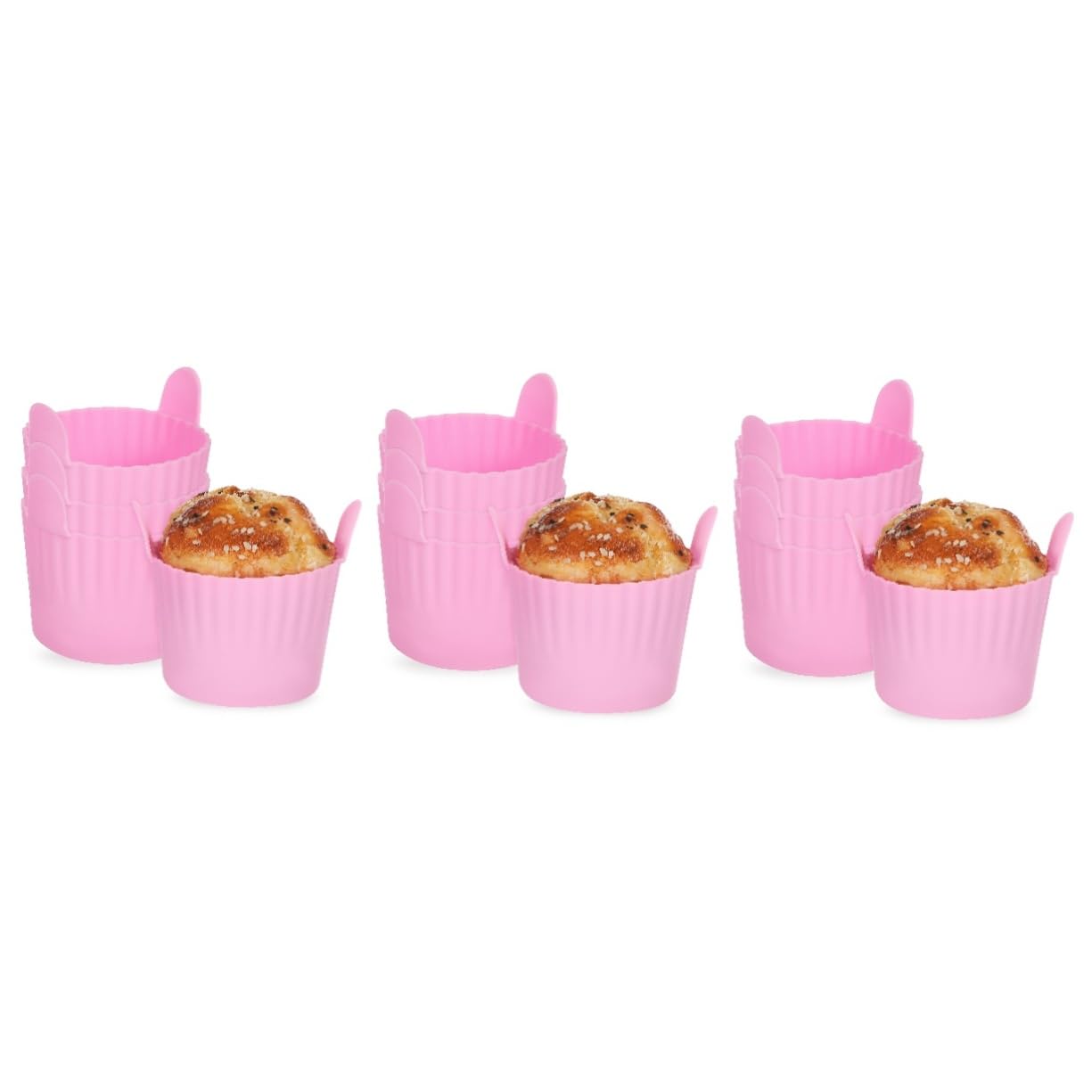 MAGICLULU 12 Piezas molde para gofres molde muffins ollas de cocina soportes para moldes para muffins pastelero moldes para muffins de silicona molde para hornear de silicona gel de sílice
