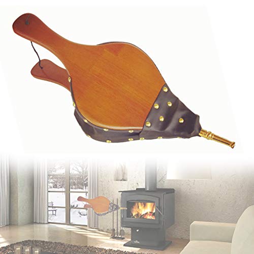 NANANA Fireplace Fuelle de Chimenea de Madera Grande Soplador de Aire Fuelle de Mano de Fuelle, Ideal para Barbacoa, Chimenea y Estufa de Leña, 48x20cm