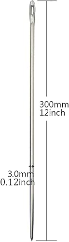 Miniatura 5 de Aguja larga de 12 '', aguja de coser grande,con tubo de almacenamiento de aguja aguja grande