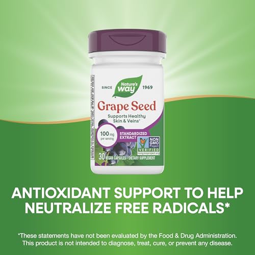 Nature's Way Grape Seed Standardized Extract, 100 mg per Serving, 30 ct - image 4