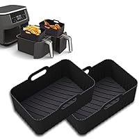 2Pcs Airfryer Zubehör für Ninja Foodi Max Dual Zone AF400EU AF300EU 7.6-9.5L, Silikonform Heißluftfritteuse für COSORI Juskys Russell Hobbs, Airfryer Silikonform Silikoneinsatz Air Fryer Accessories
