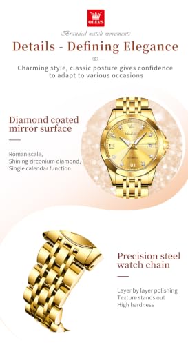 Image of OLEVS Womens Watches Automatic Luxury Dress Ladies Watch Ceramic Strap Rose Gold Self Winding Female Wrist Watch