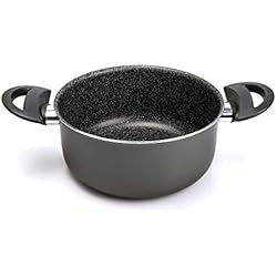 Cacerola 18 Cm Marsala Alluflon Tradizione Italia Cazuela con Asas, Superficie de Piedra, Revestimiento Antiadherente y Antirayaduras, Apta para el Lavavajillas, 18 cm