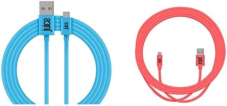 Juice USB Type C 3m Charger and Sync Cable for Samsung Galaxy S20, S10, S9, S8, S20 Plus, Huawei P30, P20, Sony, Apple Ipad 2020, Pro 2020, Air 2020 - Coral