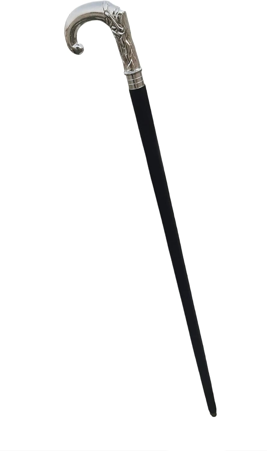 Handcrafted Victorian Wooden Black Walking Stick Ideal Gift Men Canes with Silver Brass Handle Sticks Best Wood for Mens Women Senior Fancy Fold