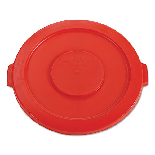 Rubbermaid 2631RED Round Flat Top Lid for 32-Gallon Round Brute Containers 22 1/4-Inch Dia. Red