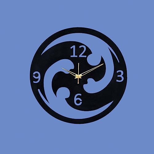 Image of METSY Metal Laser Cut Numerical Analogue Art Wall Hanging Clock Black & White for Home and Office | Metal Wall Art | Wall Decor Items (Analogue Wheel Art Round Wall Clock)