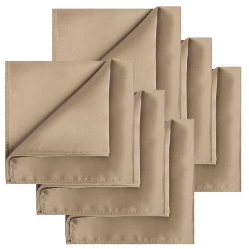 Image of KissTies 6PCS Satin Pocket Square Plain Color Handkerchief Gift Set
