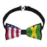 Men Boys Fashion Bow Tie Adjustable Neck Band American Jamaican Flag Art Banded Bow Ties - Casual And Formal Creative Bow Ties for Wedding, Party, Rave, Tuxedo