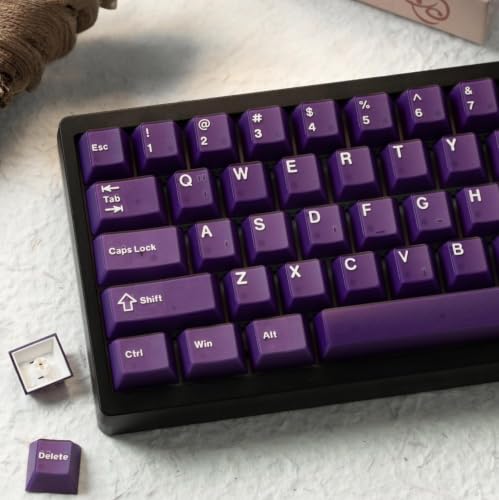 Womier キーキャップ パープルジェイド PBT ダブルショット, チェリープロファイル 非透過, 121キー, メカニカルキーボード対応 US配列, 60%/65%/75%/TKL/96%/100%互換