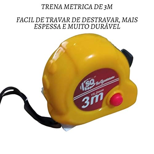 Trena De Bolso Profissional 3 Metros Com Trava Para Medição
