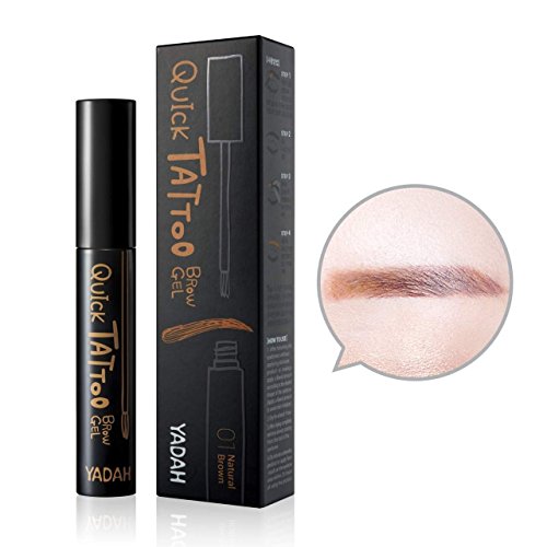 YADAH Quick Tattoo Eye Brow Gel 1 Natural Brown, Waterproof Long Lasting Eyebrow