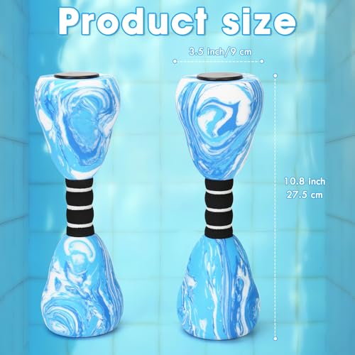 Aquatic Dumbbells, 2PCS Foam Water Weights, Aerobic Exercise Fitness Equipment Dumbbell, Dumbbells Set for Aerobics Weight Loss, Pool Fitness, Water Exercise (Blue)