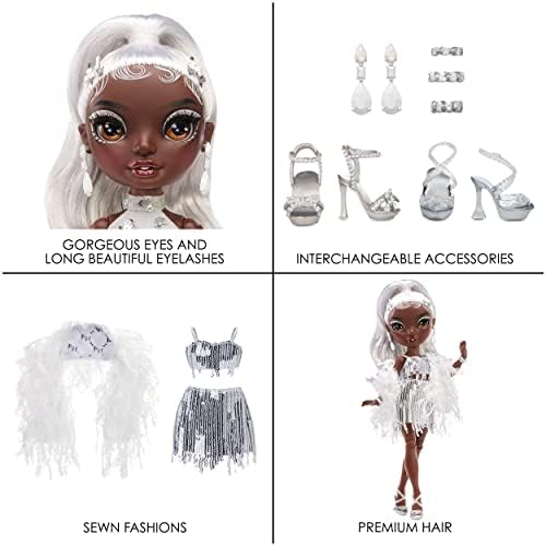 Rainbow High Rainbow Vision Divas - AYESHA STERLING - Silver - Fashion Doll, Mix & Match Designer Outfits, Mic, Accessories and Vanity Playset - For Kids and Collectors Ages 6+