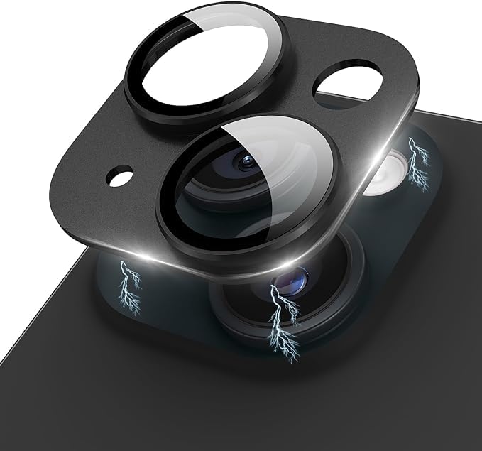 MAYBAL® Aluminium Plate Camera Lens Protector Compatible for iPhone 15/iPhone 15 Plus, [Anti-Scratch] Premium Tempered Glass Film Full Plate Aluminum Alloy Lens Protector - Black (B0CRHH7T1M) Amazon Price History, Amazon Price Tracker