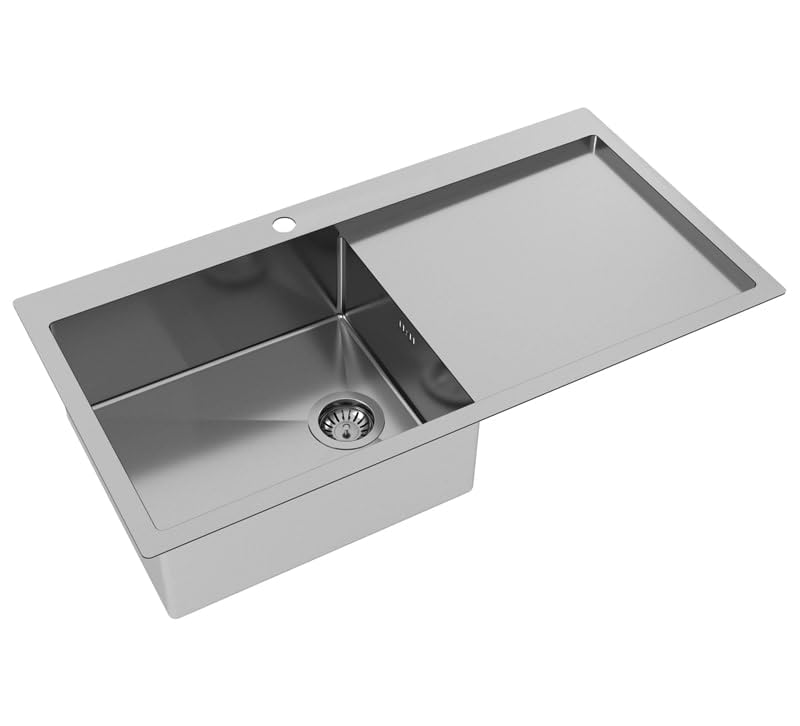 Edelstahlspüle Gurari LUN101M-L Einbau Spüle 1000 x 510 mm, Stainless steel, Rechteckiger,