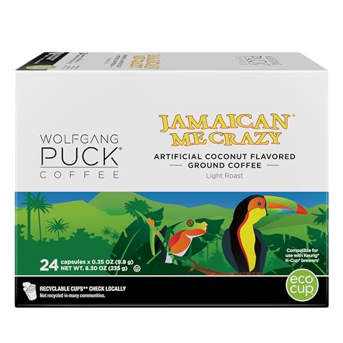 Wolfgang Puck Coffee, Keurig KCups for Keurig Brewers, White, Jamaican Me Crazy, 24 Count (Pack of 1)