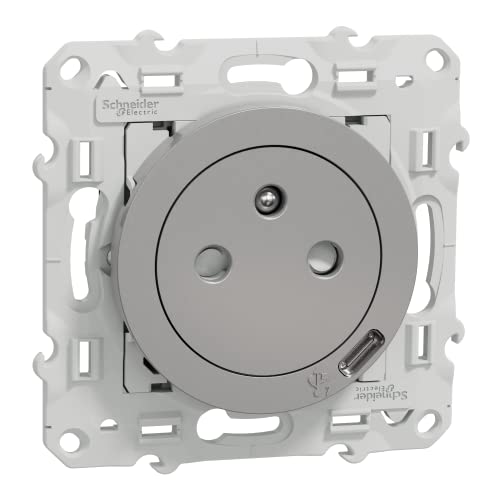 Schneider Electric - Odace - Prise affleurante + usb C10,5W - aluminium - S530089