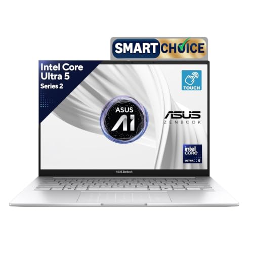 Image of ASUS Zenbook 14,Smartchoice,Intel Core Ultra 5 (Series 2),16GB,1TB,3K OLED Touch Screen,14 inch,120Hz,Win 11,M365 Basic (1Y)*,Office 2024, Silver,1.28 kg,UX3405CA-PZ345WS,Thin & Light Laptop