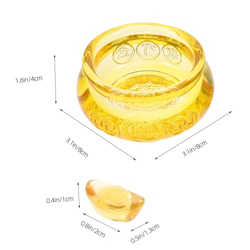 Cuenco de cristal amarillo POPETPOP el regalo perfecto de prosperidad 3
