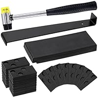 Swpeet Laminat 33Pcs Laminatfußboden-Installationssatz, einschließlich Hochleistungs-Doppelgesicht-Hammer mit rutschfestem, weichem Griff, verbesserte Zugstange Tapping-Block und 30Pcs Abstandshalter