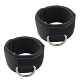 YCYU Padded Ankle Cable Straps for Cable Machine, Ankle Cuffs for Kickbacks Glute Leg Extensions for Men and Women, Great for Bodybuilding Gym Fitness Booty Workouts - Silver 2 Pack