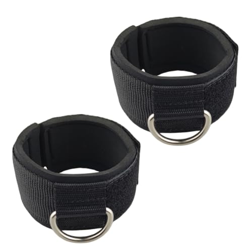 YCYU Padded Ankle Cable Straps for Cable Machine, Ankle Cuffs for Kickbacks Glute Leg Extensions for Men and Women, Great for Bodybuilding Gym Fitness Booty Workouts - Silver 2 Pack