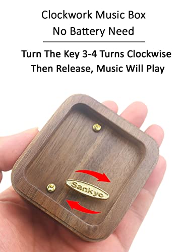 Sinzyo Tonari No Totoro Music Box Vintage Musical Boxs Gift for Birthday Valentine's Day Christmas Day(Musical Note Walnut Box)