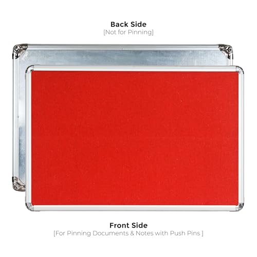 Image of ALKOSIGN Astra Felt Notice Board -RED (2 x 6 Feet) |Bulletin Board, Pin-up Board, Display Board, Push pins Board, Announcement Board, Soft Message Board, for School, College, Office, Study Room etc