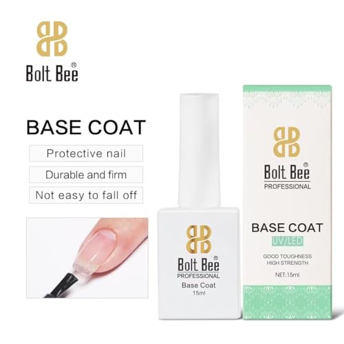 Image of BOLT BEE Matte Top Coat and Base Coat15ml Soak Off UV LED Gel Nail Polish set for Nail Art