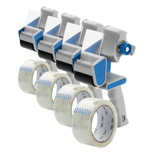 Image of Mr. Pen- Packing Tape Dispenser Gun 2-Inch, Blue, 16 Pack with 4 Rolls Tape