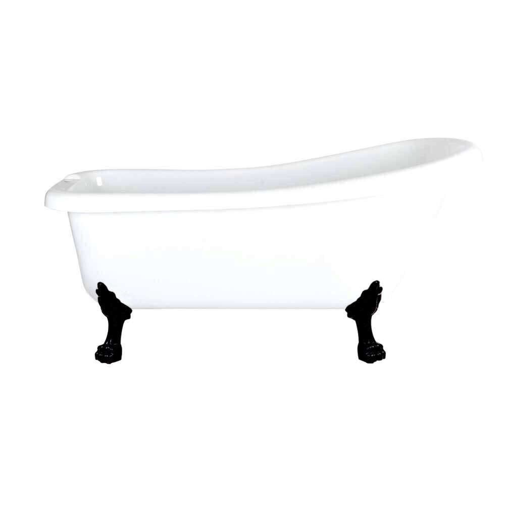 Milano Legend White 1710mm x 740mm Freestanding Slipper Bath Black Claw Feet