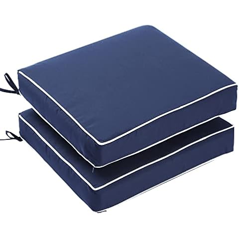 Blytieor Patio Chair Cushions Set of 2, 19 x 19 Inch Square Corner Chair Seat Cushion, Water-Resistant Outdoor Cushions for Patio Furniture Cover
