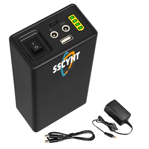 SSCYHT 12v5v 38400mah, Batería de Litio Recargable 12V CC 24000mAh 31200mAh 38400mAh Paquete de baterías de Iones de Litio con Salida USB de 5 V para Tiras de Luces LED, cámaras CCTV y más