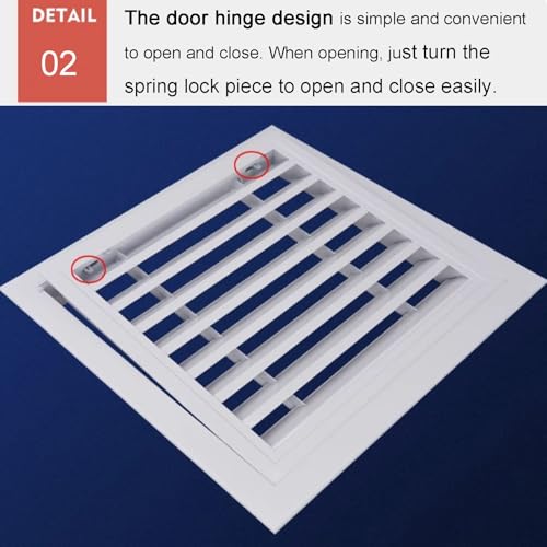Rejilla de ventilación de aluminio con colador extraíble, puerta de ventilación con lamas para mejorar el flujo de aire en casas, áticos y paredes exteriores