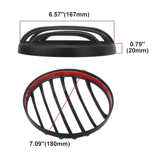 Cache calandre phare moto noir, grille de protection robuste pour lampe frontale CMX - 7