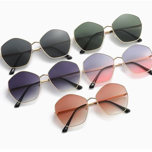 Fashion Polygonal Irregular Sunglasses Retro Metal Sun Glasses Minimalist Sun Protection Eyeglasses Female2