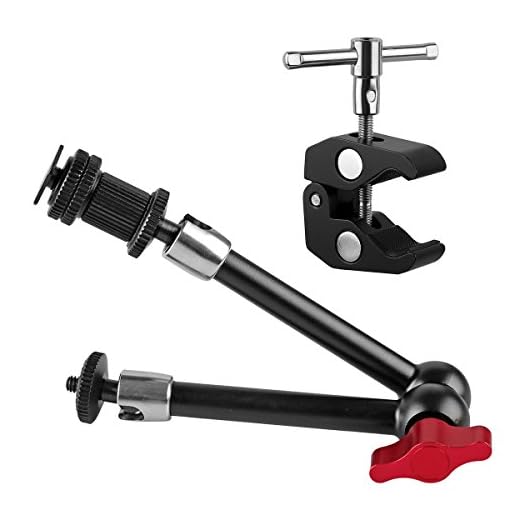 pangshi 11inch Adjustable Articulating Friction Magic Arm & Large Super Clamp Compatible with DSLR Camera Rig, LED Lights, Flash Light, LCD Monitor