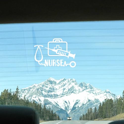 Image of GORGECRAFT 4Pcs 4 Styles Nurse Heartbeat Bumper Decals White Heart Stethoscope Lifeline Car Sticker Waterproof Reflective Women Automotive Exterior Decor Stickers for SUV Truck Motorcycle Doors Walls