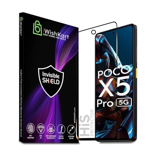Image of HiS compatible with Poco X5 Pro 5G Tempered Glass [with warranty] screen protector guard Full Edge to Edge 9H Full Glue FHD with Easy Installation (X5Pro)