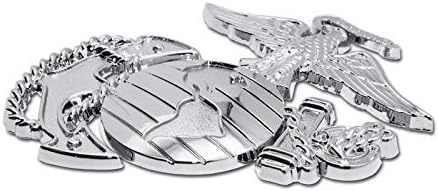 Elektroplate Marines Premium Anchor Silver Chrome Metal Auto Emblem