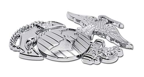 Elektroplate Marines Premium Anchor Silver Chrome Metal Auto Emblem #TOP1