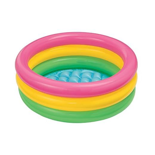 Intex - Piscina, Suelo Hinchable, Con 3 Tubos De Colores, 61X22 Cm, 34 Litros