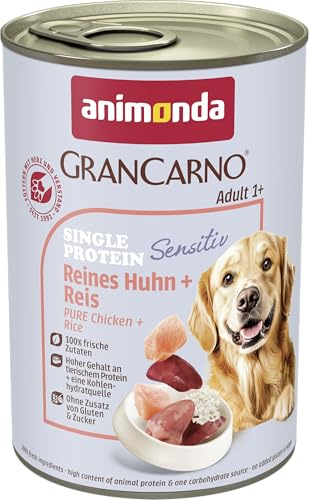 animonda Gran Carno Adult Sensitiv, cibo umido per cani adulti, pollo puro + riso, 6 x 400 g