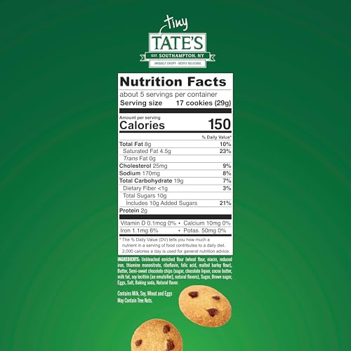 Tate's Bake Shop Tiny Tate's Chocolate Chip Cookies, 3-5.5 oz Bags