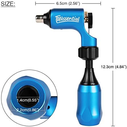 SR-1 All-In-1 Aluminum Alloy Rotary Tattoo Machine Kits, Liner & Shader, with RCA Connector Clip Cord and Needles (Blue)