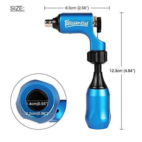 SR-1 All-In-1 Aluminum Alloy Rotary Tattoo Machine Kits, Liner & Shader, with RCA Connector Clip Cord and Needles (Blue)