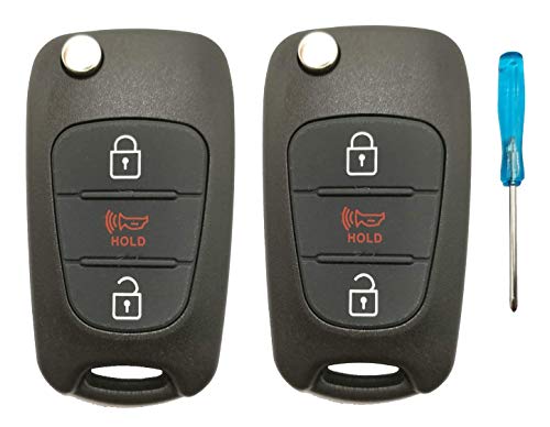 Coque de clé pour Kia Rio Soul boîtier de rechange pliable 3 boutons avec lame vierge x2